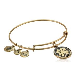 Bar Four-Leaf Clover Rafaelian Bangle Bracelet